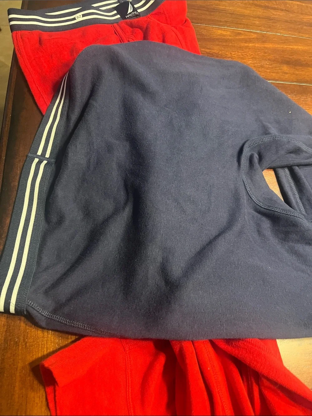 Item 82…2 pair Nautica Men's thin Thermal Leggings in Red and Navy his and his